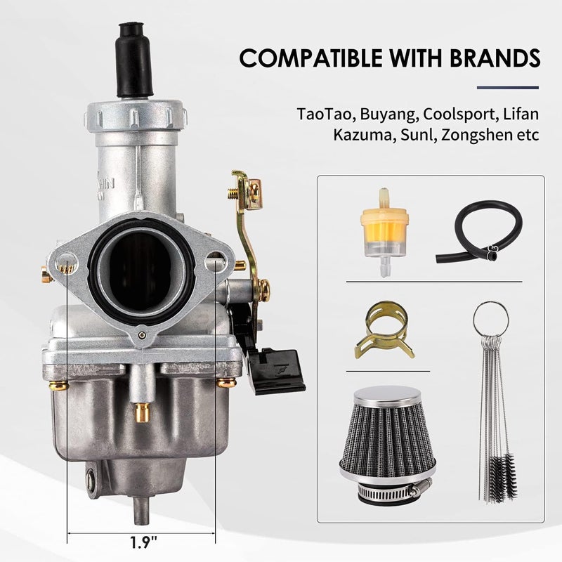 Tang PZ27 Carburetor fits for 4-stroke CG 125cc 150cc 200cc 250cc ATV Go Kart Dirt Bike,Compatible with Taotao Sunl Buyang Coolsport Lifan Kazuma 27mm Carb - Image 3